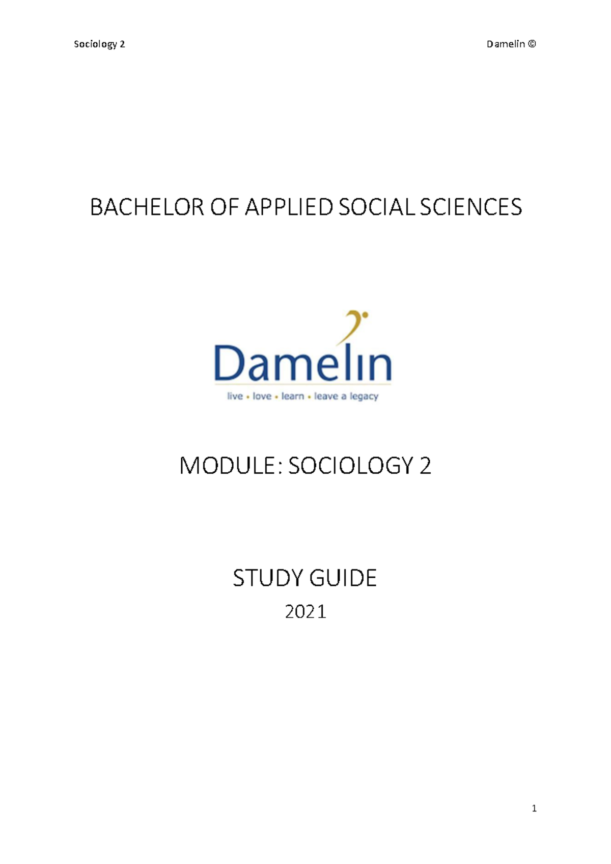 21 HE PT DG Bsocsci SOC210 Y2 SG - BACHELOR OF APPLIED SOCIAL SCIENCES ...