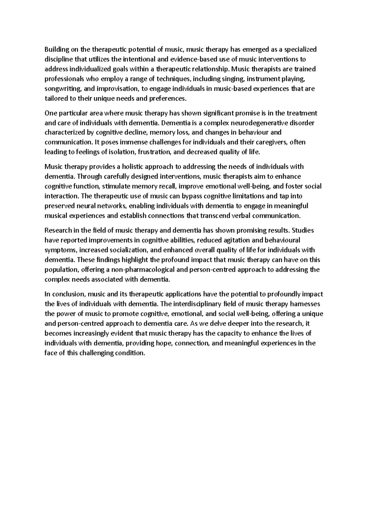 Intro about music therapy - Building on the therapeutic potential of ...