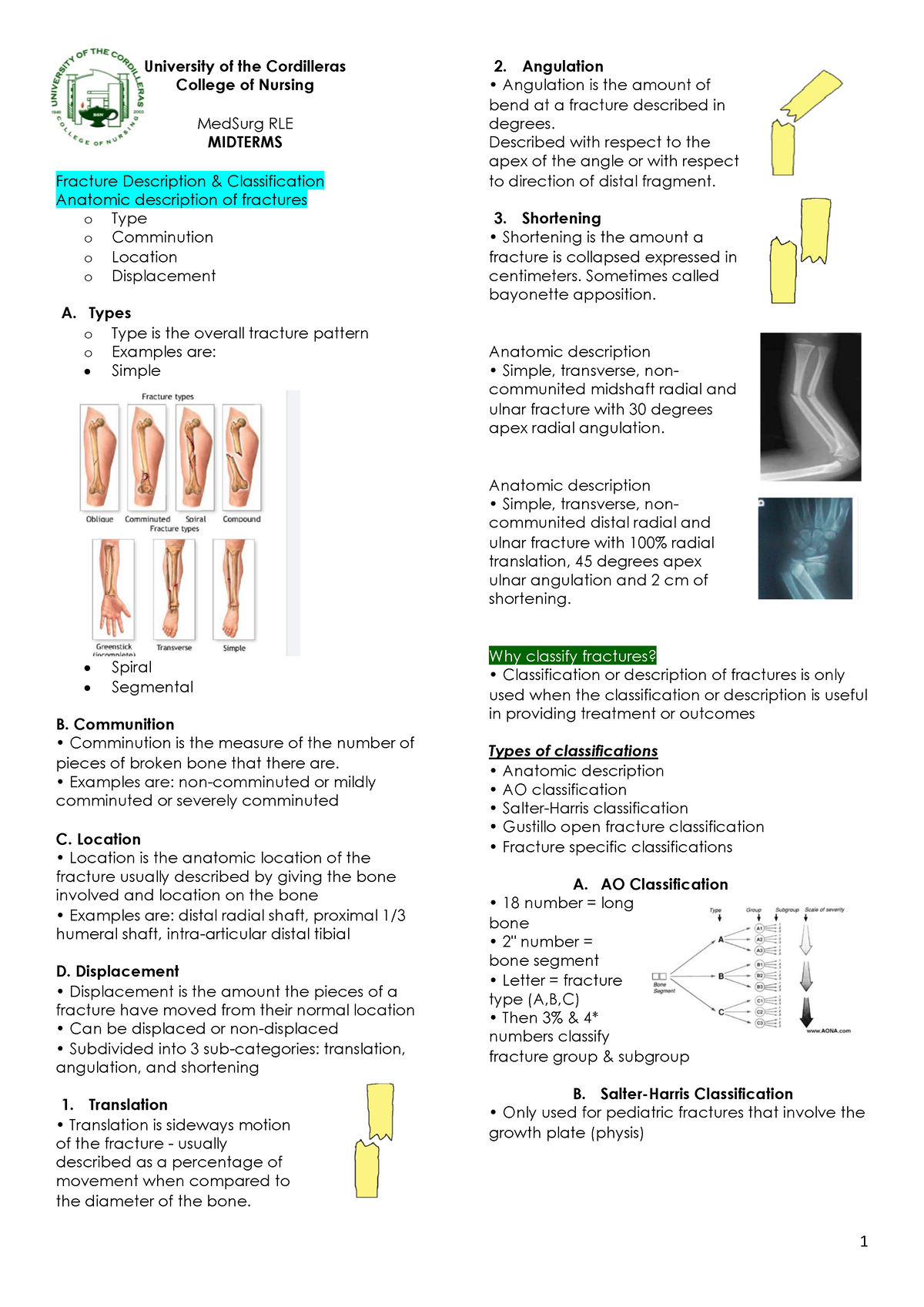 Fracture - None - University of the Cordilleras College of Nursing ...