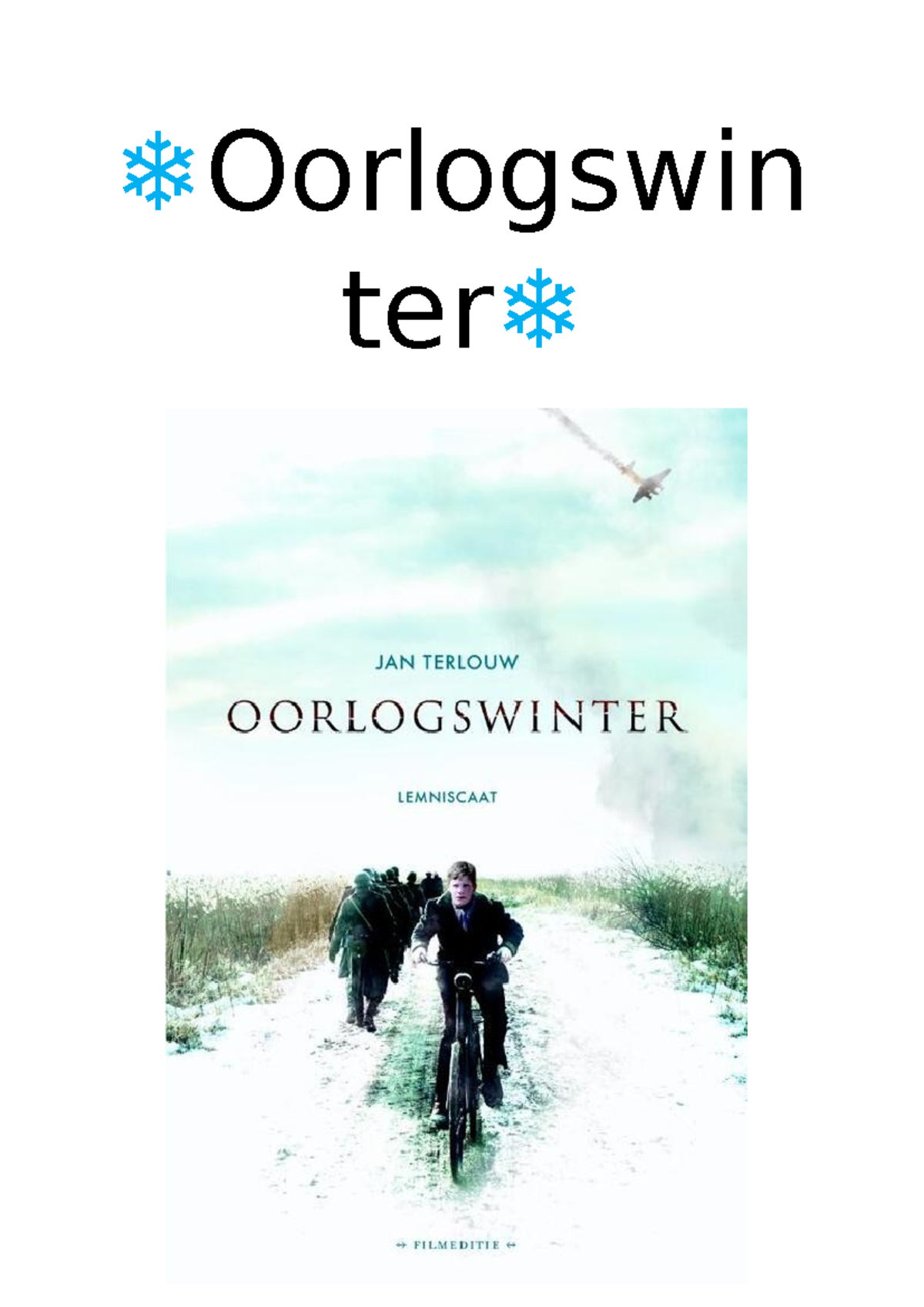 Boek Verslag Oorlogswinter Oorlogswin Ter Titel Oorlogswinter