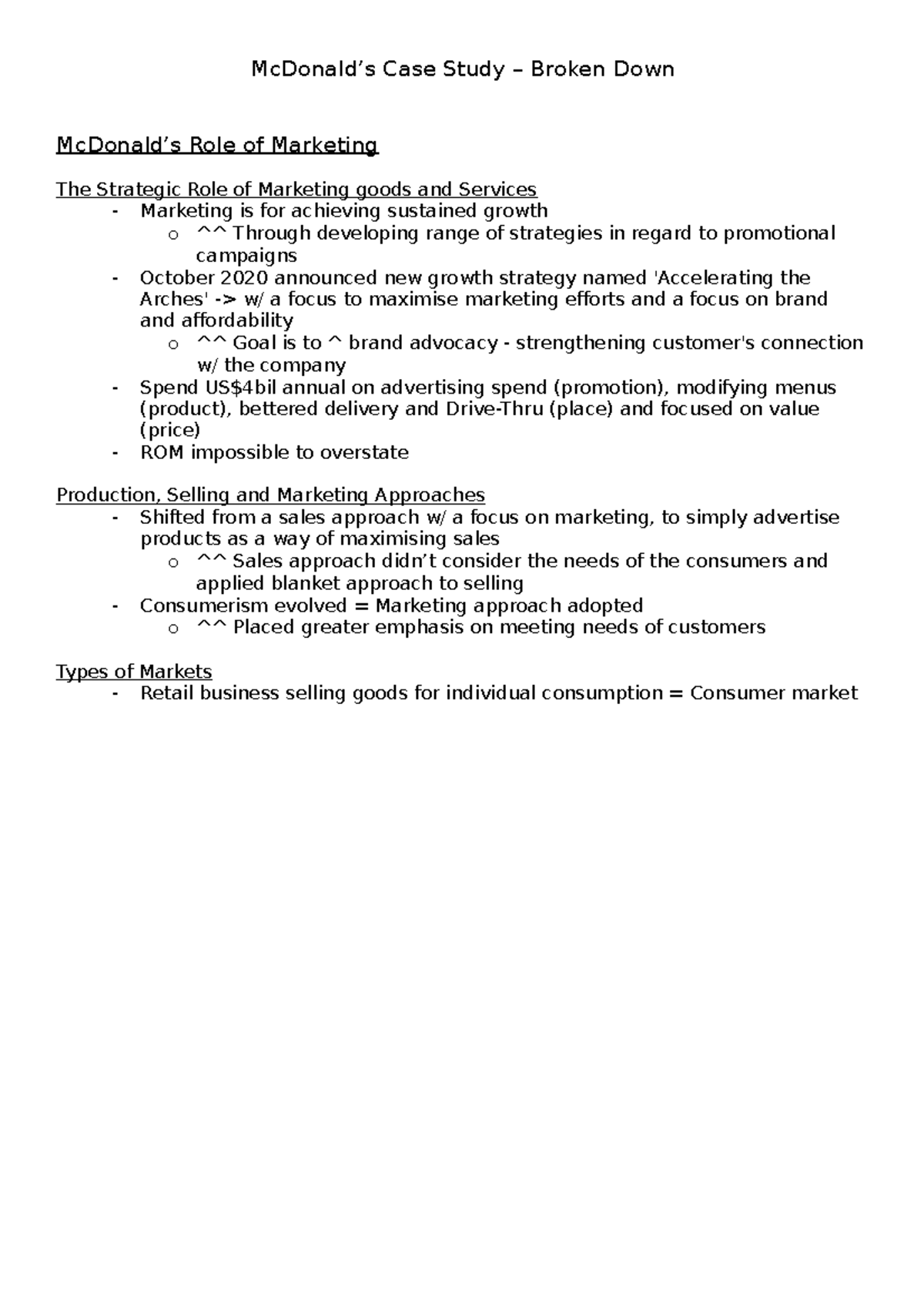 overview mcdonald's case study