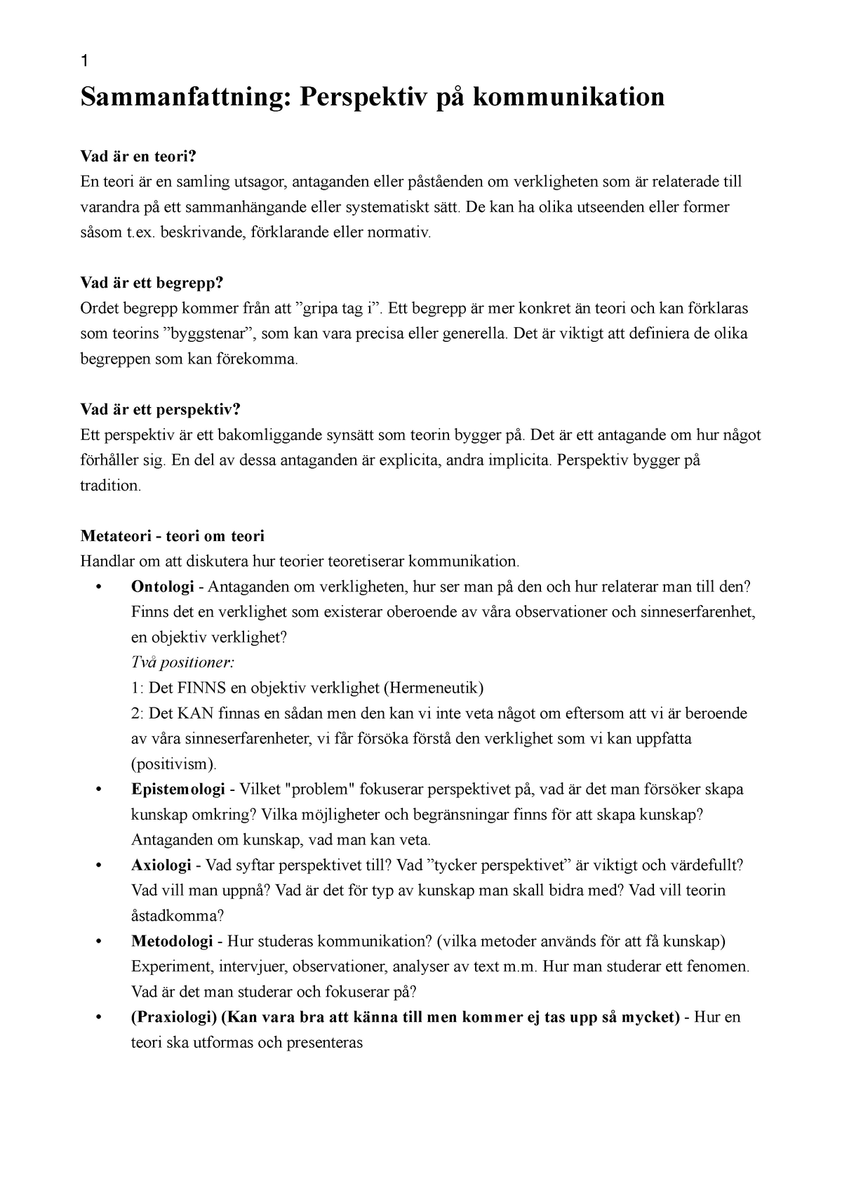 Sammanfattning- Perspektiv Pa Kom - Theorizing Communication ...