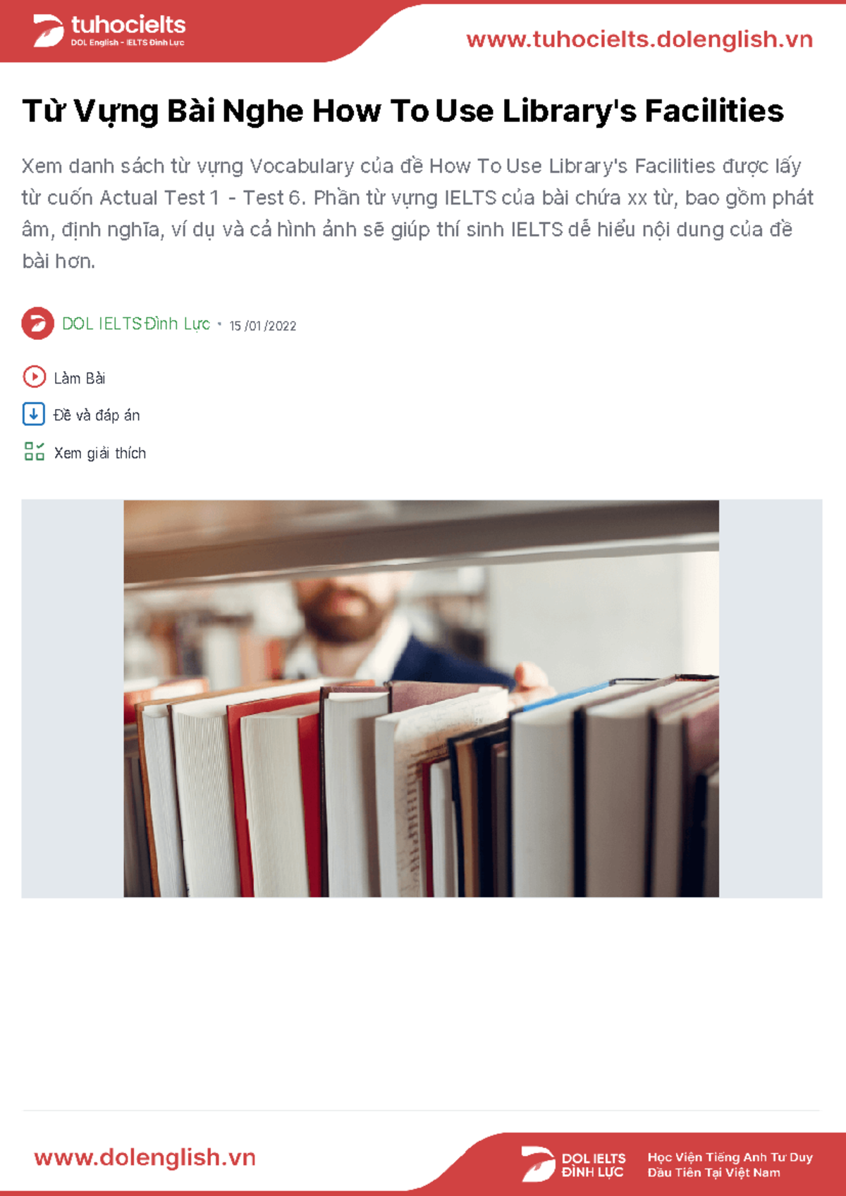 Từ vựng task 1 TA - DOL IELTS Đình Lực Từ Vựng Bài Nghe How To Use ...