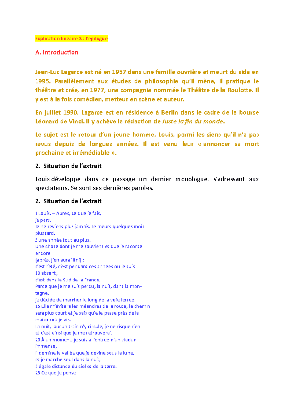 Analyse Linéaire épilogue Juste La Fin Du Monde Fiche Explication linéaire 3gfh razereaergog g gh ghfh fgj gj dfg dfop dfo  dpfgdpof gfh - Studocu