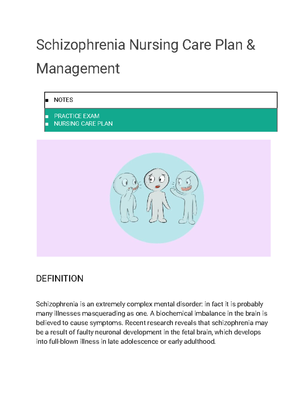 Untitled Document (12) - Schizophrenia Nursing Care Plan & Management ...