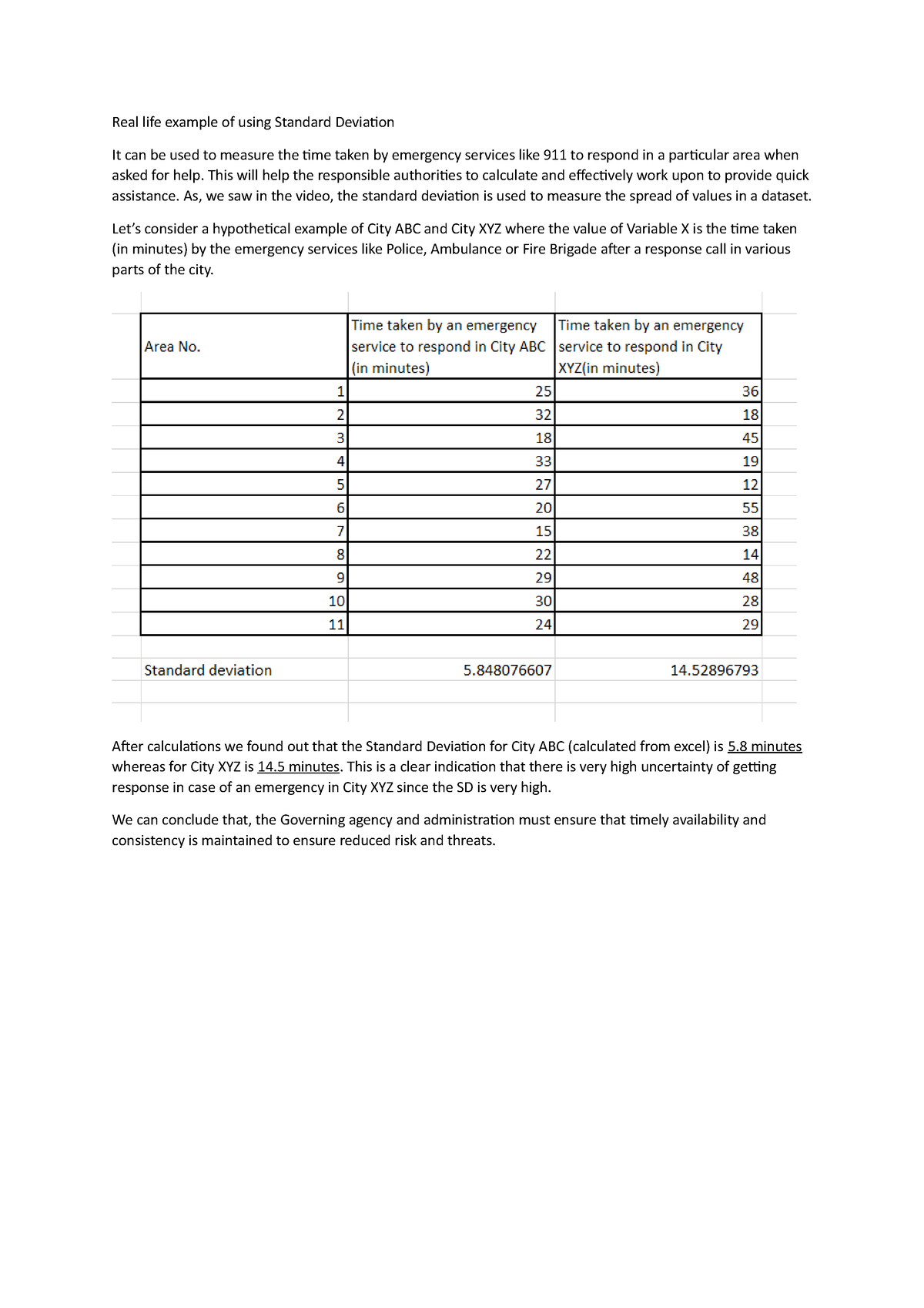 Standard Deviation Real Life Example