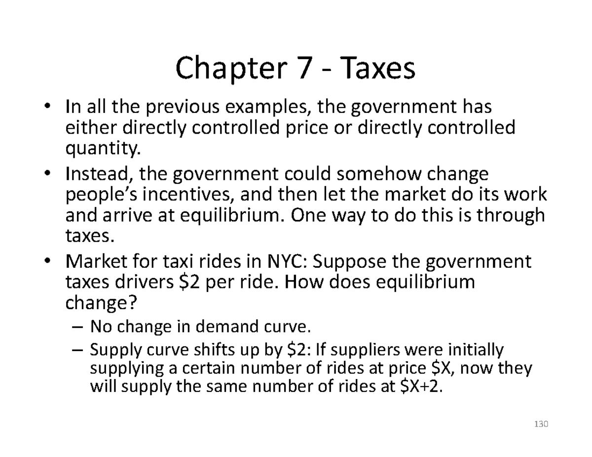 Lecture Notes ECO 200 - Fall 2017 - Ch 7 - Chapter 7 - Taxes In All The ...