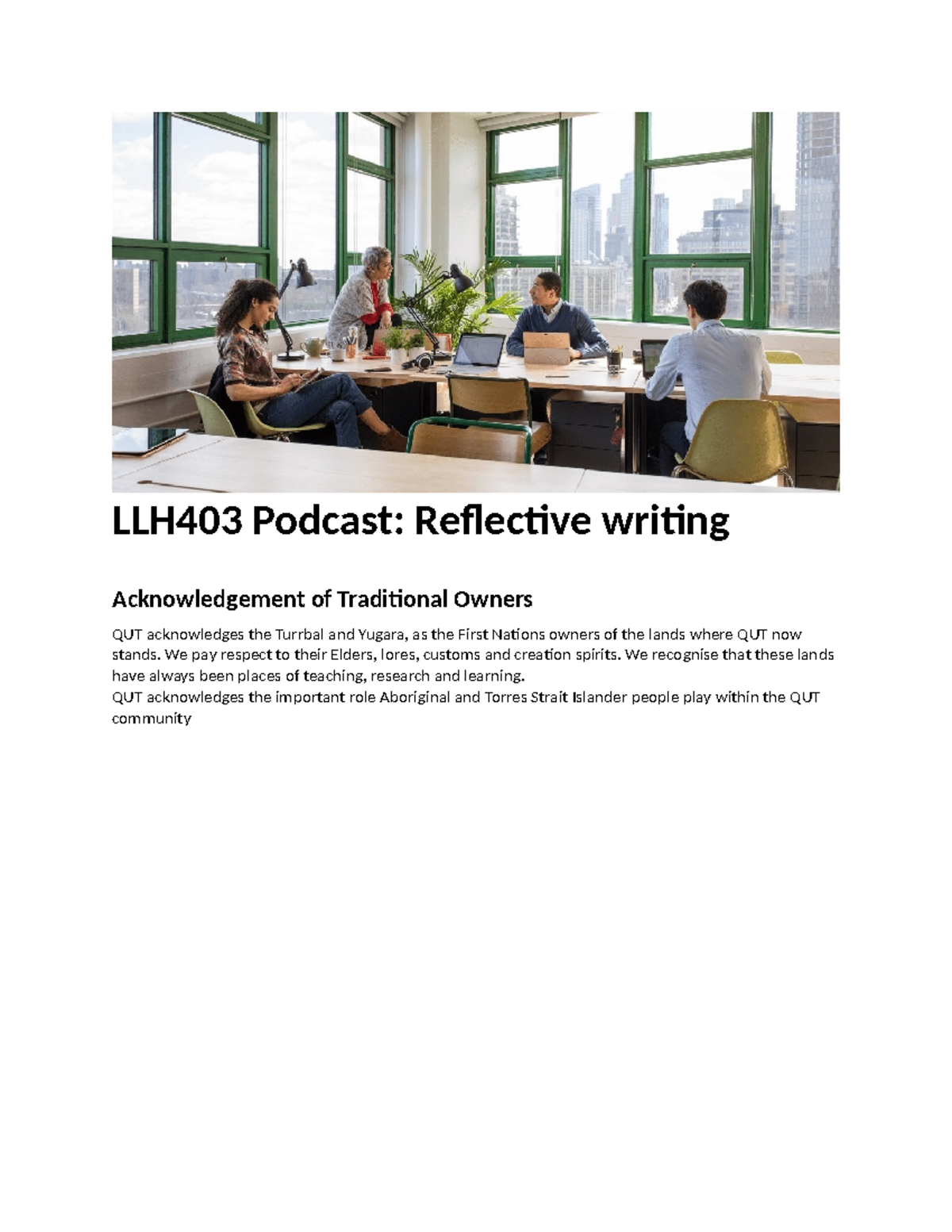 LLH403 Podcast Reflective writing - LLH403 Podcast: Reflective writing ...
