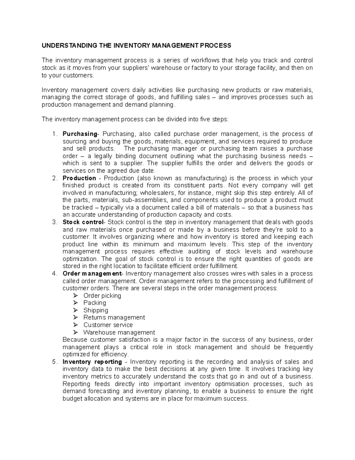 Lesson 3- Inventory Practices AND Systems - UNDERSTANDING THE INVENTORY ...