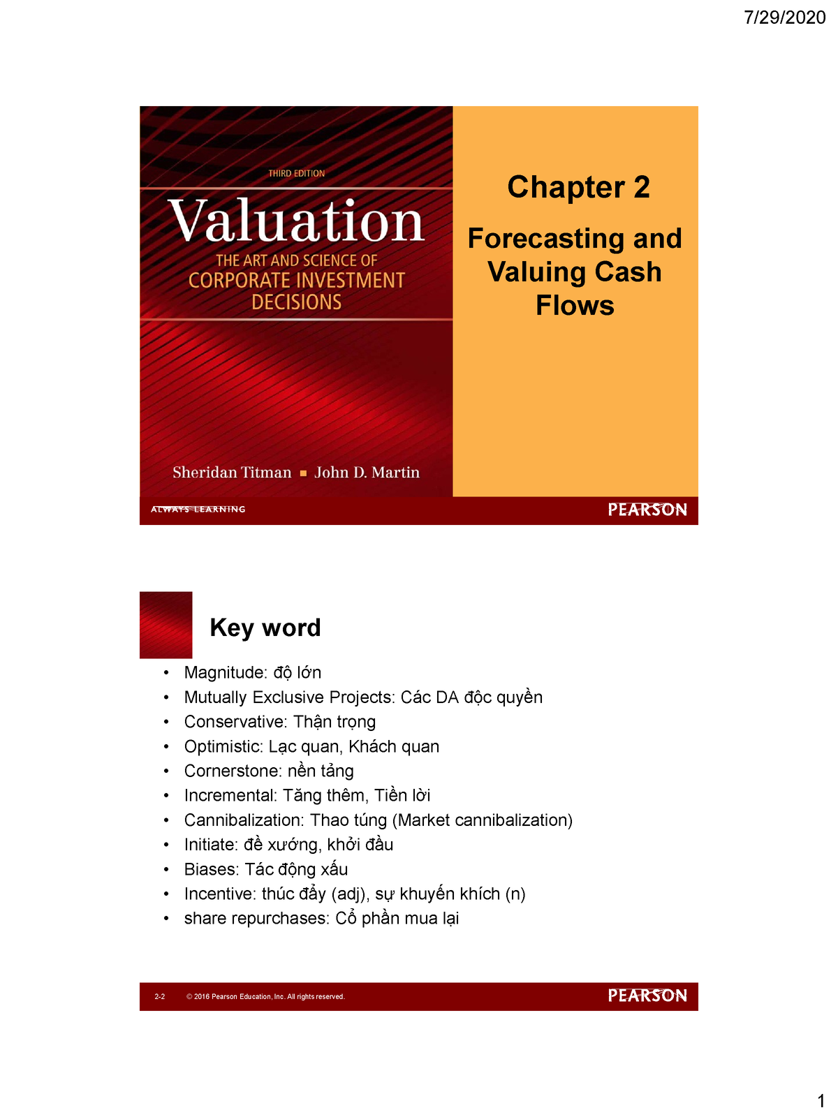 B02031 Chapter 2 Forecasting AND Valuing CASH FLOW 0 - Chapter 2 ...