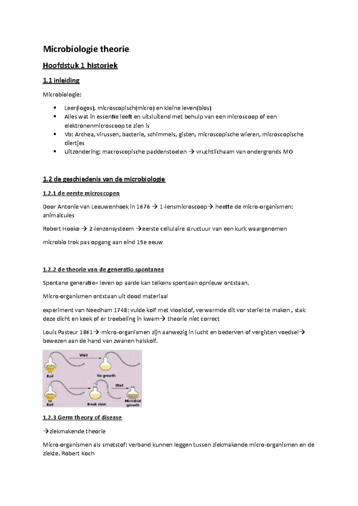 Microbiologie Theorie - Microbiologie Theorie Hoofdstuk 1 Historiek 1 ...