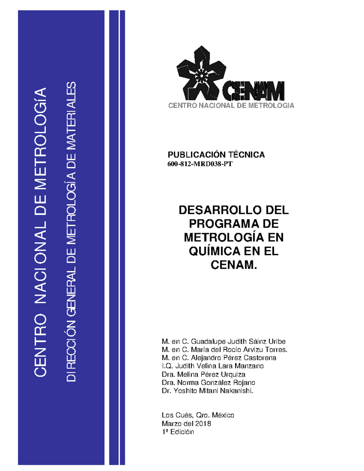 Metrologia EN Quimica EN EL Cenam - CENTRO NACIONAL DE METROLOGIA ...