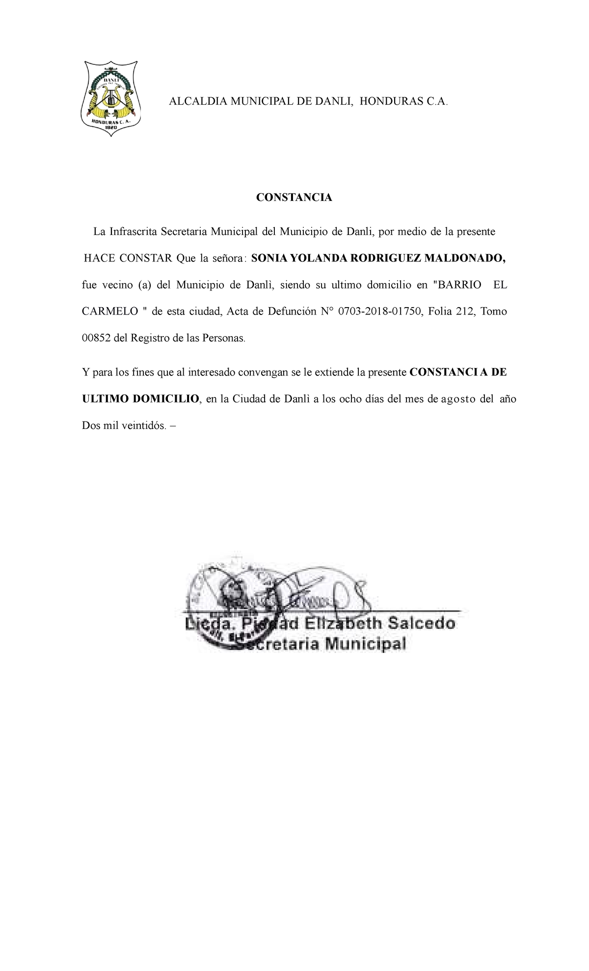 Alcaldia Municipal De Danli Alcaldia Municipal De Danli Honduras C