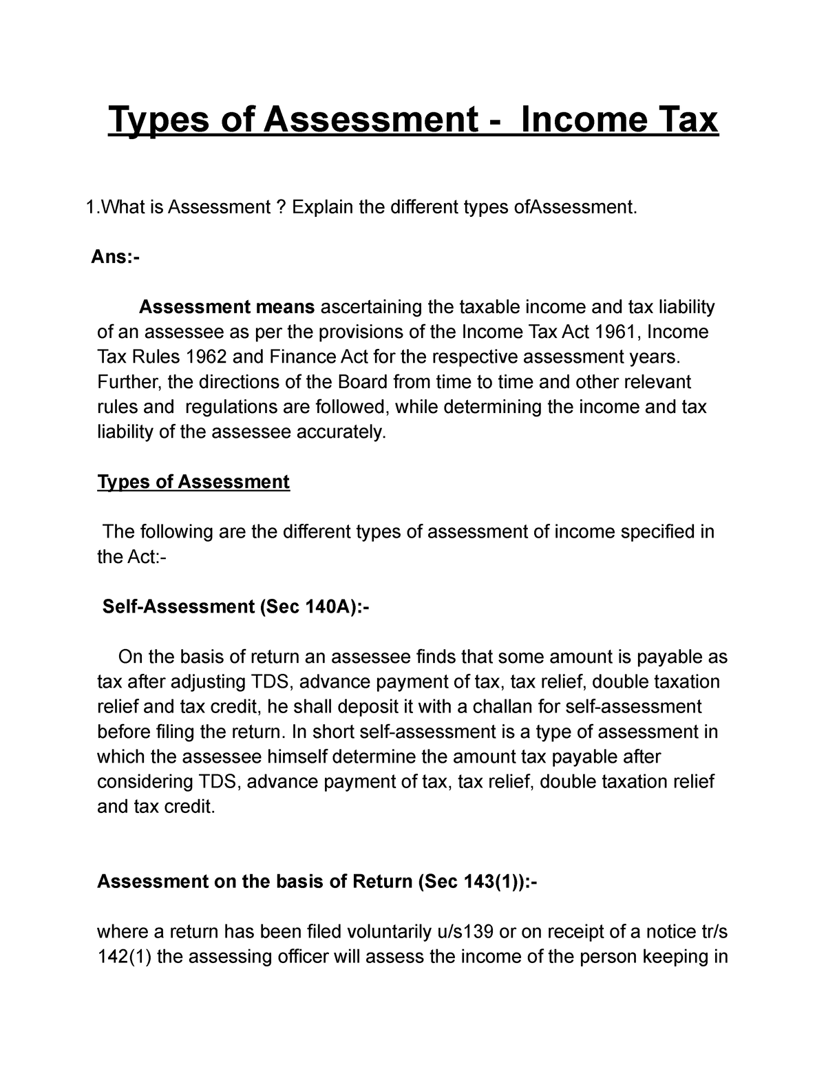 types-of-assessment-income-tax-ans-assessment-means-ascertaining