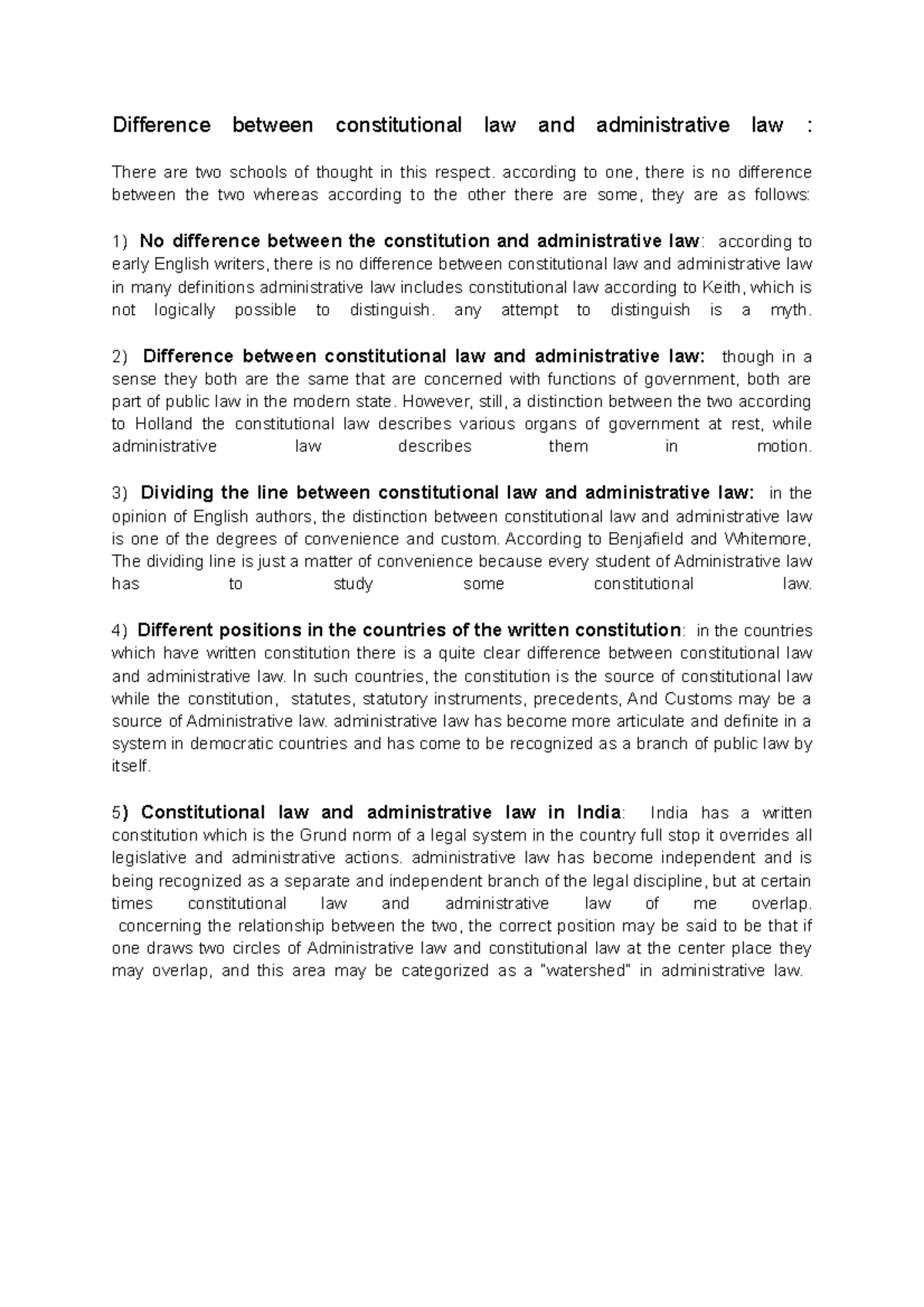 Difference Between Constitutional Law And Administrative Law Difference Between Constitutional Law And Administrative Law