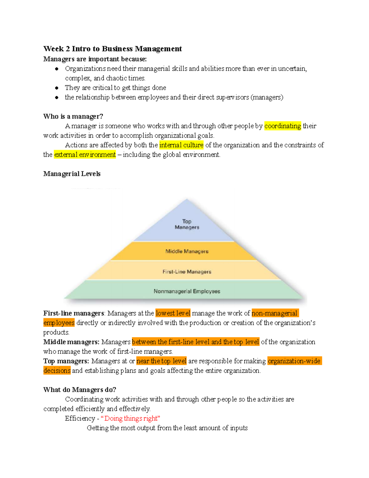 Chapter 1 Intro To Business Management - Week 2 Intro To Business ...