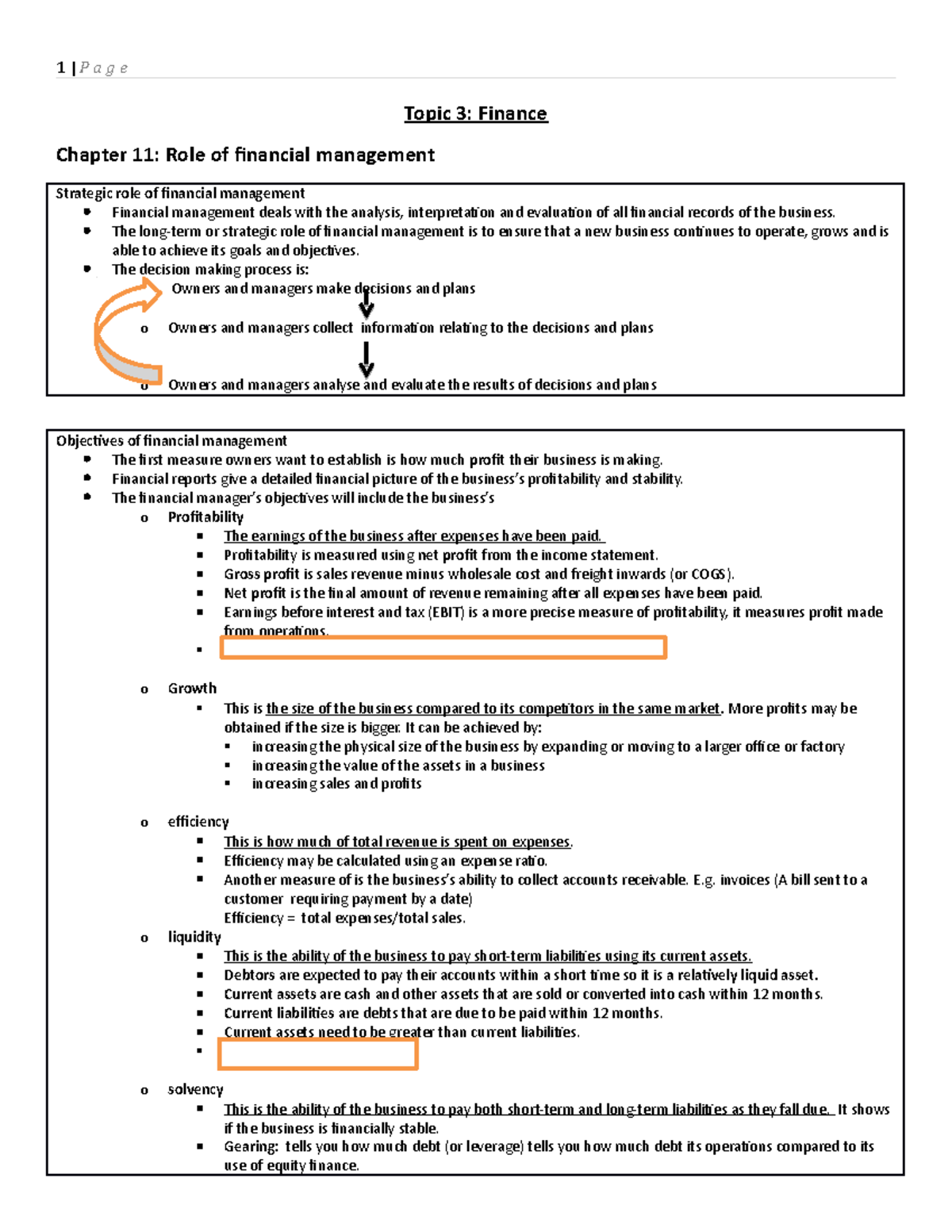 Topic 3- Finance - Topic 3: Finance Chapter 11: Role of financial ...