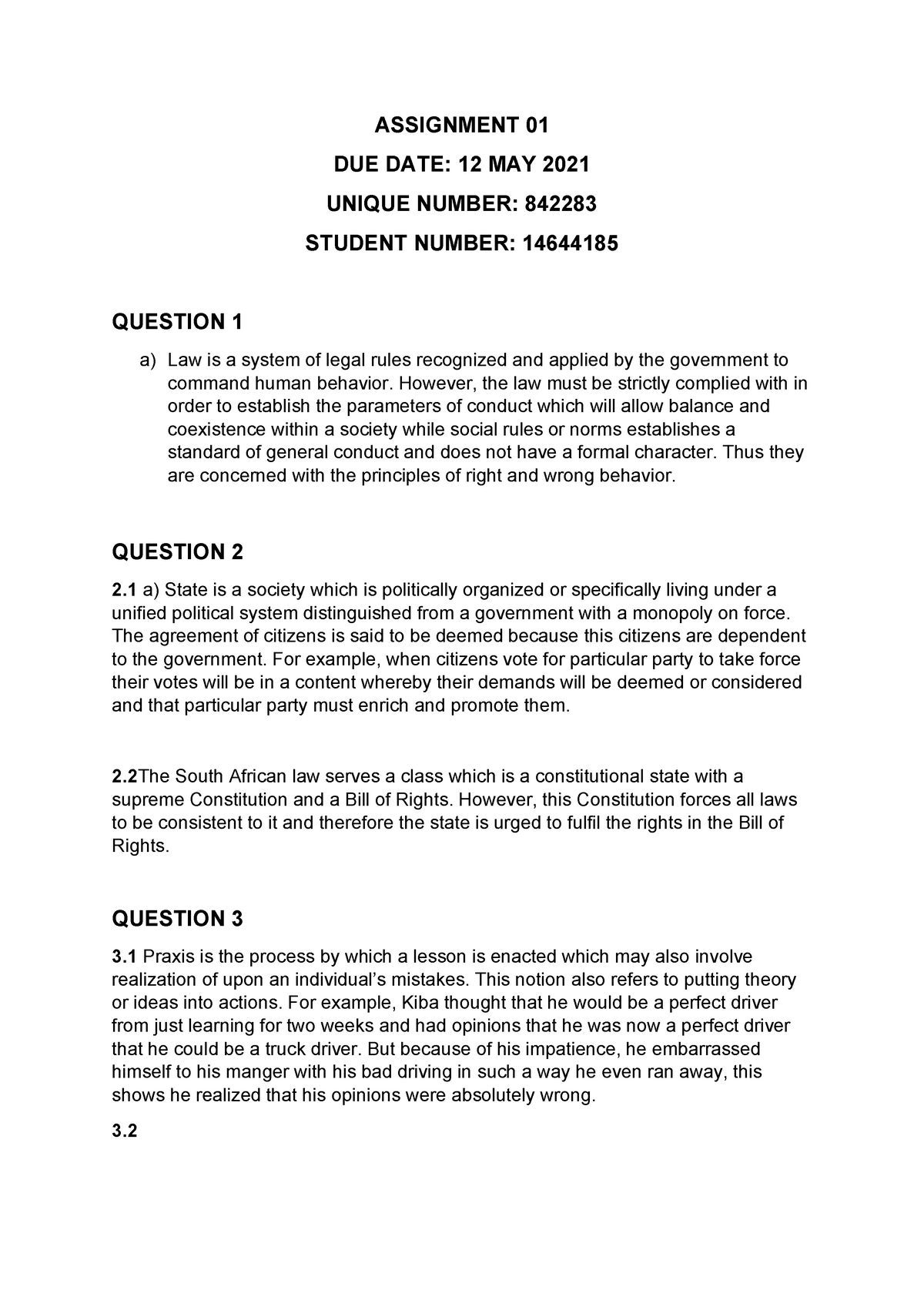 scl1501 assignment 1 2021