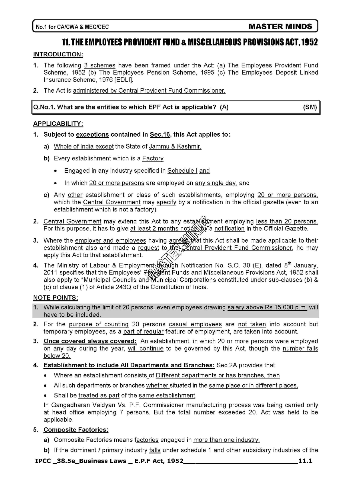 11.EPF Act - Law Notes - Ballb - Studocu