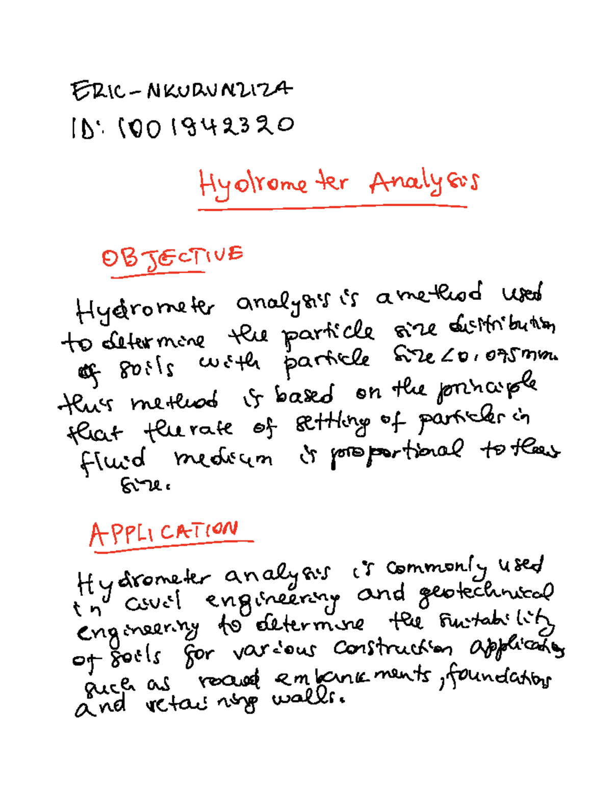Hydrometer Analysis N/A ERIC NKURUNZIZA D 1001942320 tyrants's