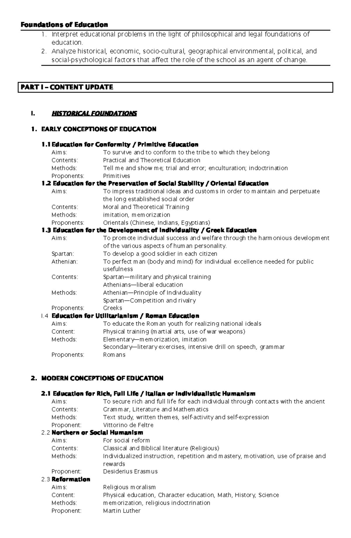 Module 1 Foundations of Education - Foundations of Education 1 ...