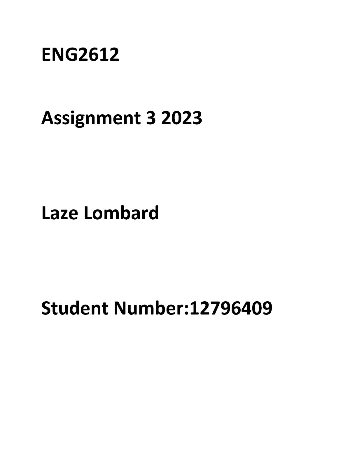 english 2611 assignment 3