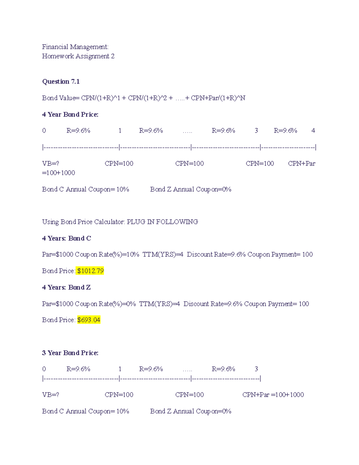 FN 215 HW 2 - Assignment 2 - Financial Management: Homework Assignment ...