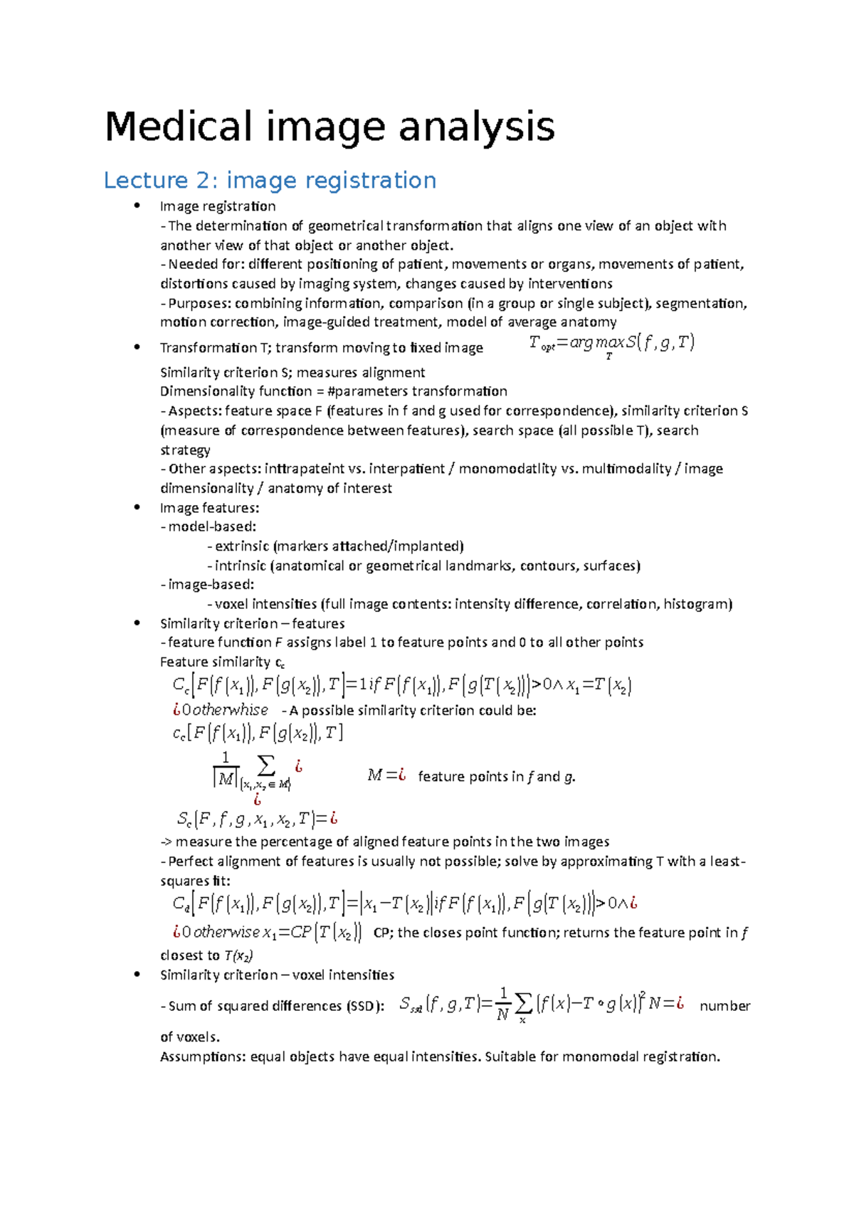 Medical image analysis Medical image analysis Lecture 2 image