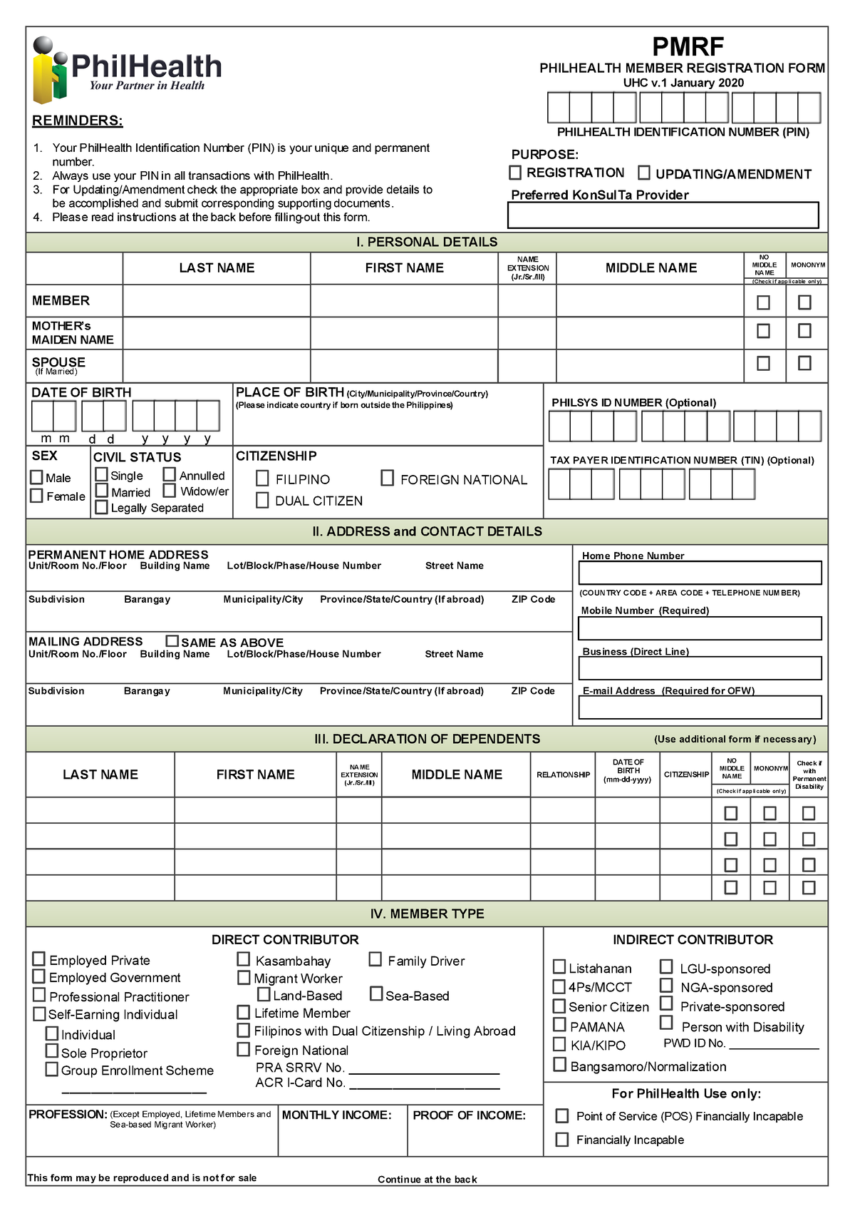 Philhealth Form2022 Philhealth Form2022 Philhealth Form2022 Pmrf Philhealth Identification 5442