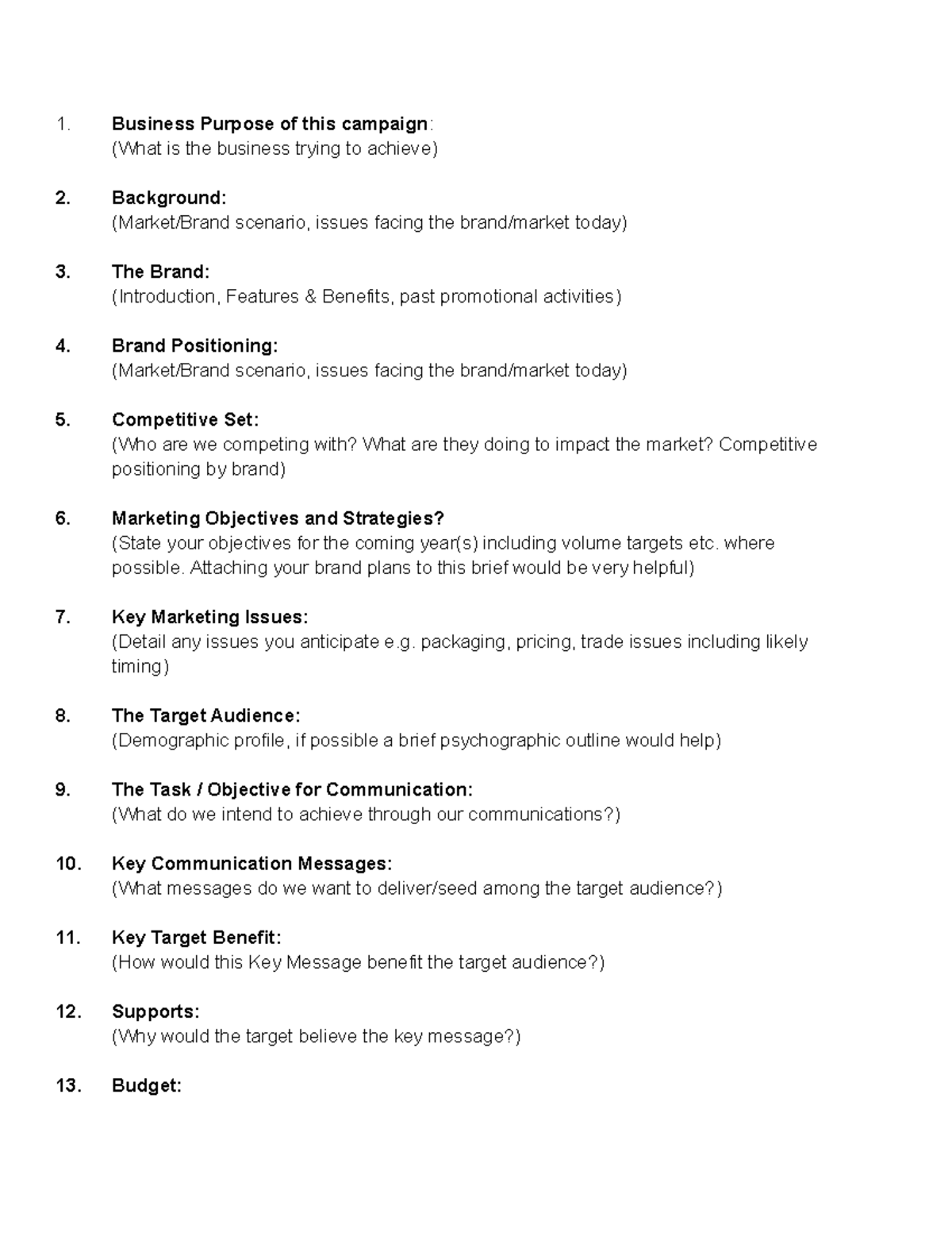 Business Purpose of this campaign 1. Business Purpose of this