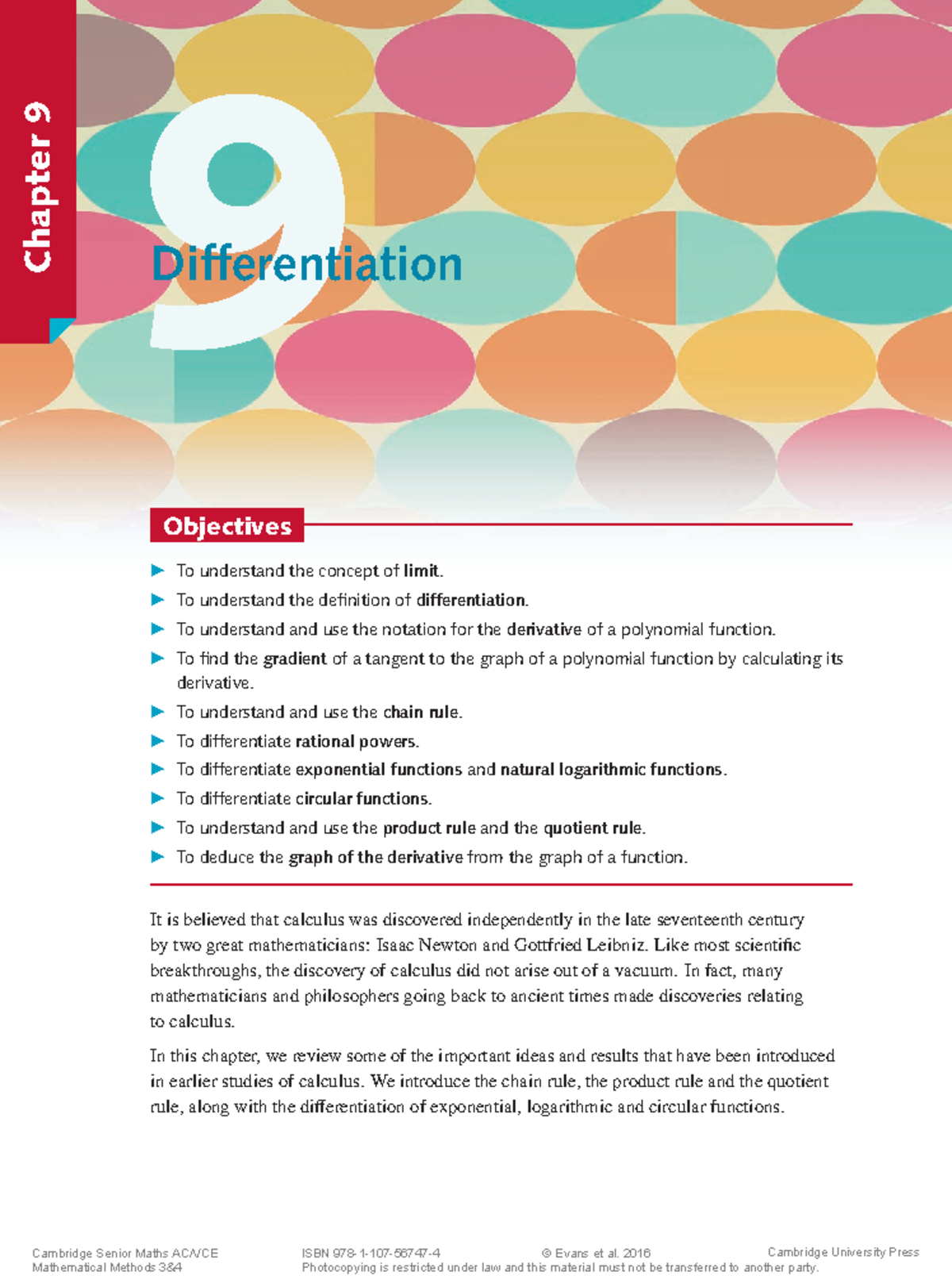 methods textbook chapter 9 - Chapter 9 9 Differentiation To understand ...