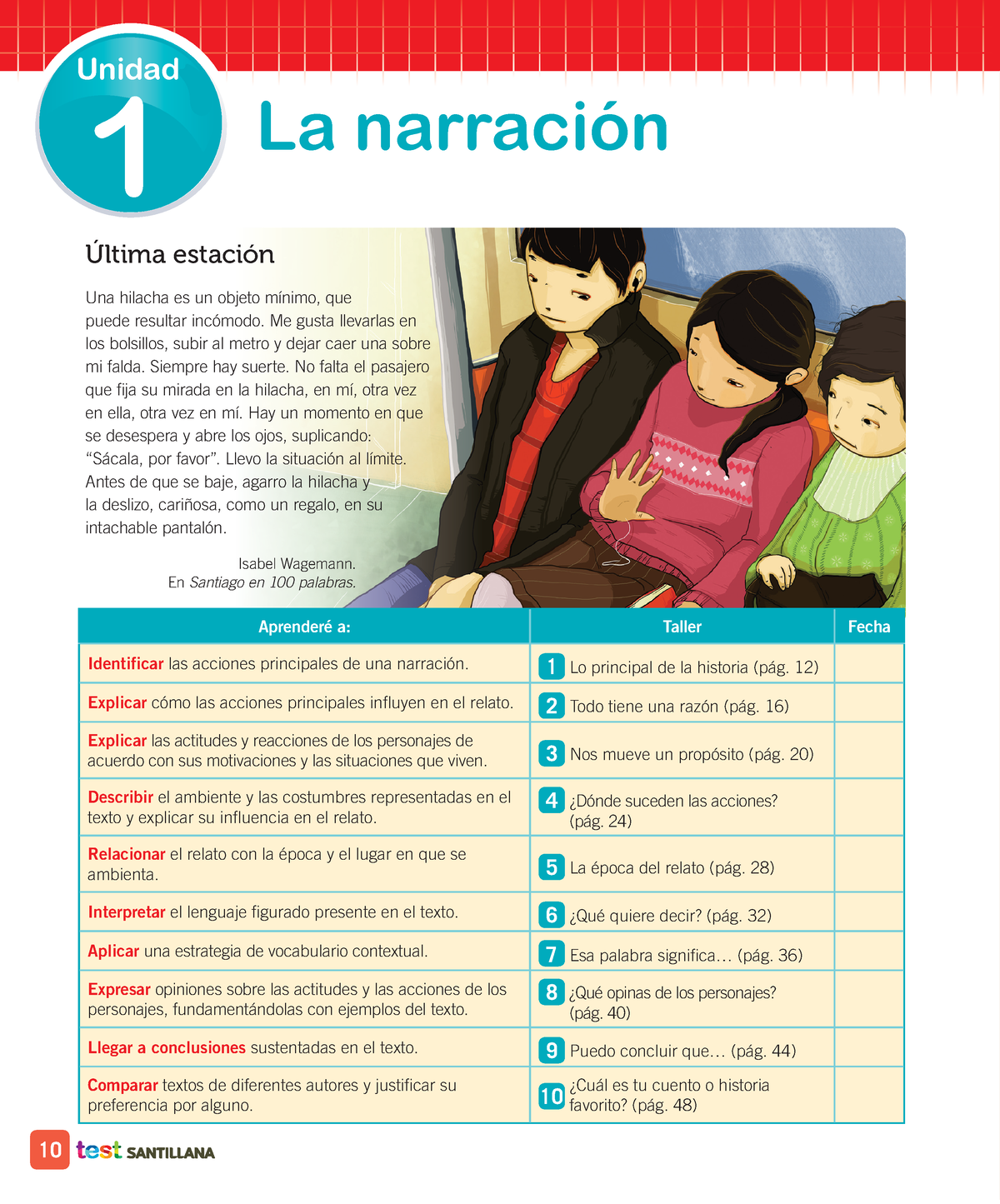 Test 6to - Textos Literarios - La Narración 1 Unidad Aprenderé A ...