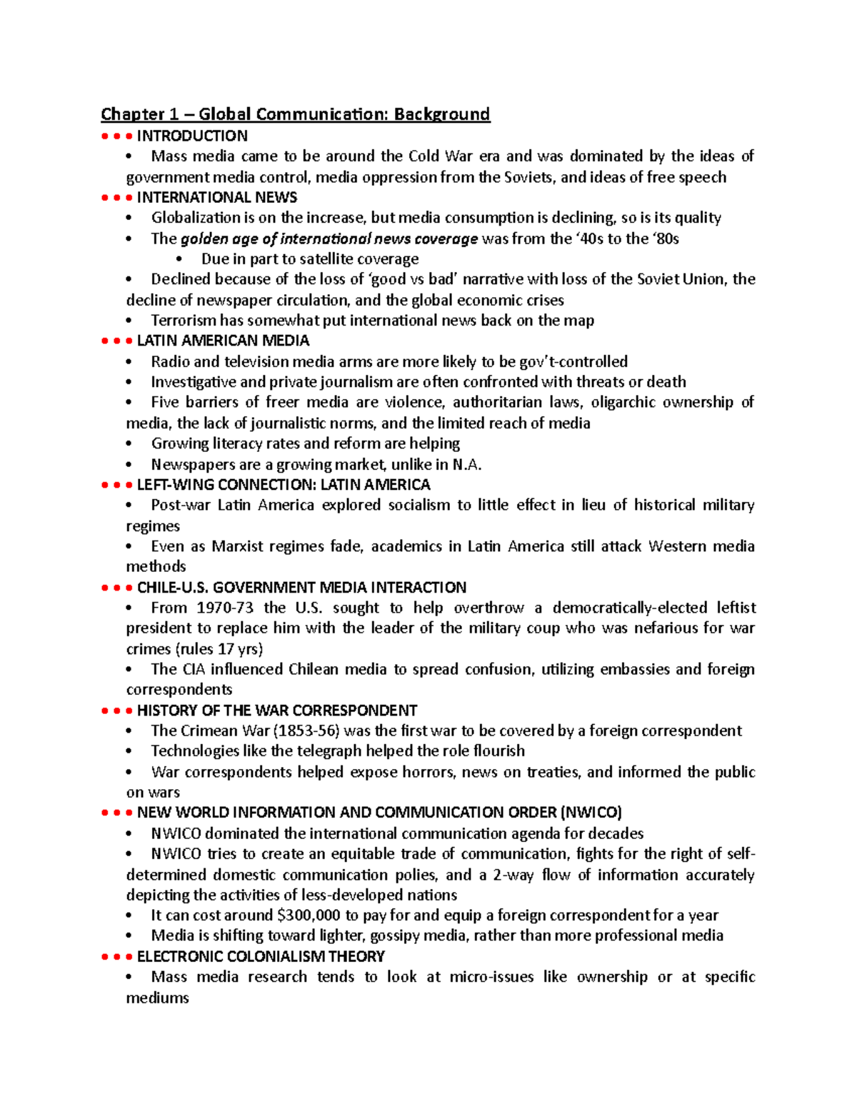 Chapter 1 Global Communication - Chapter 1 – Global Communication ...