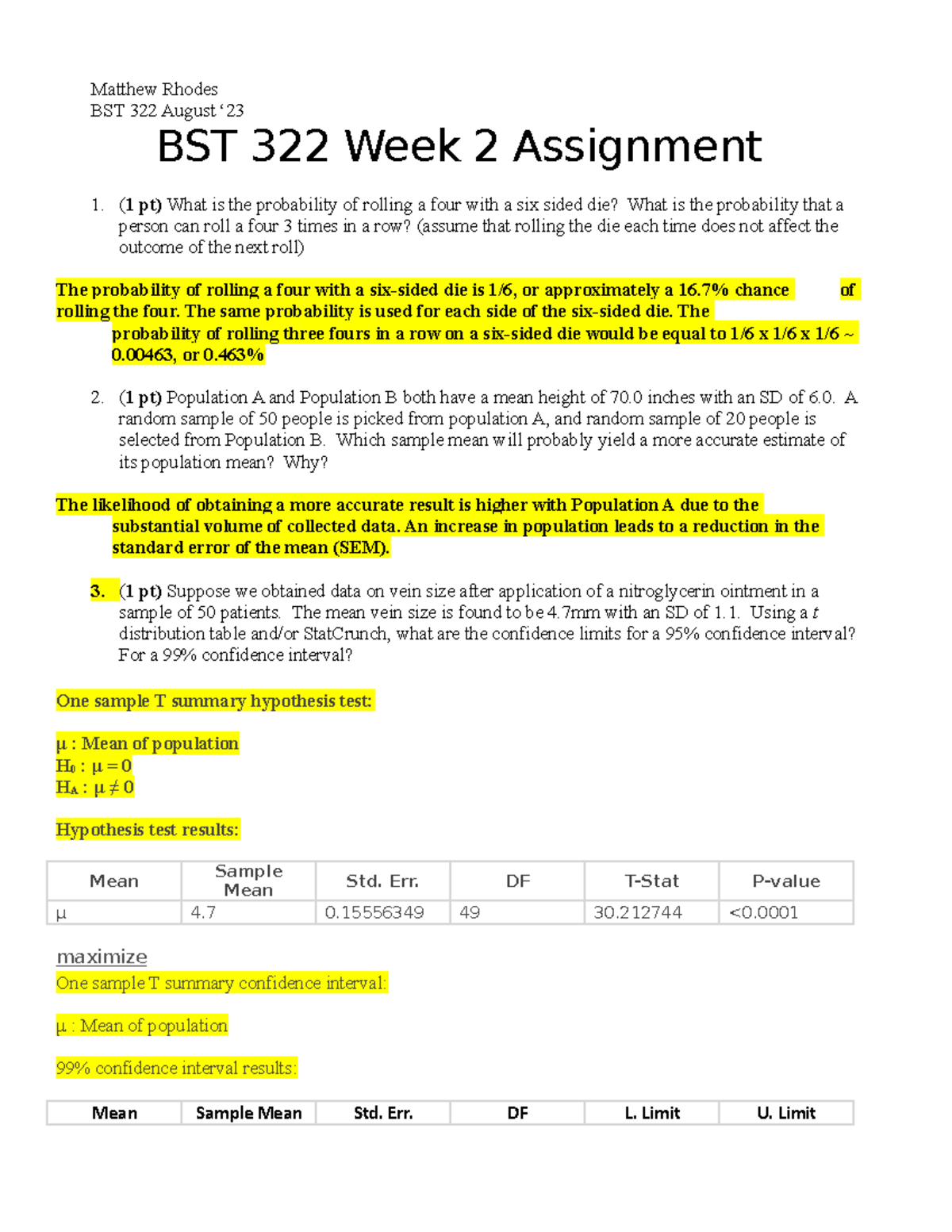 Week2Assignment-1 - Week 2 Homework Assignment - Matthew Rhodes BST 322 ...