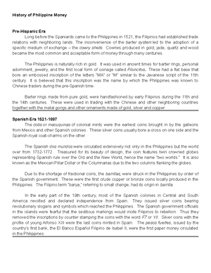 History of Philippine Money