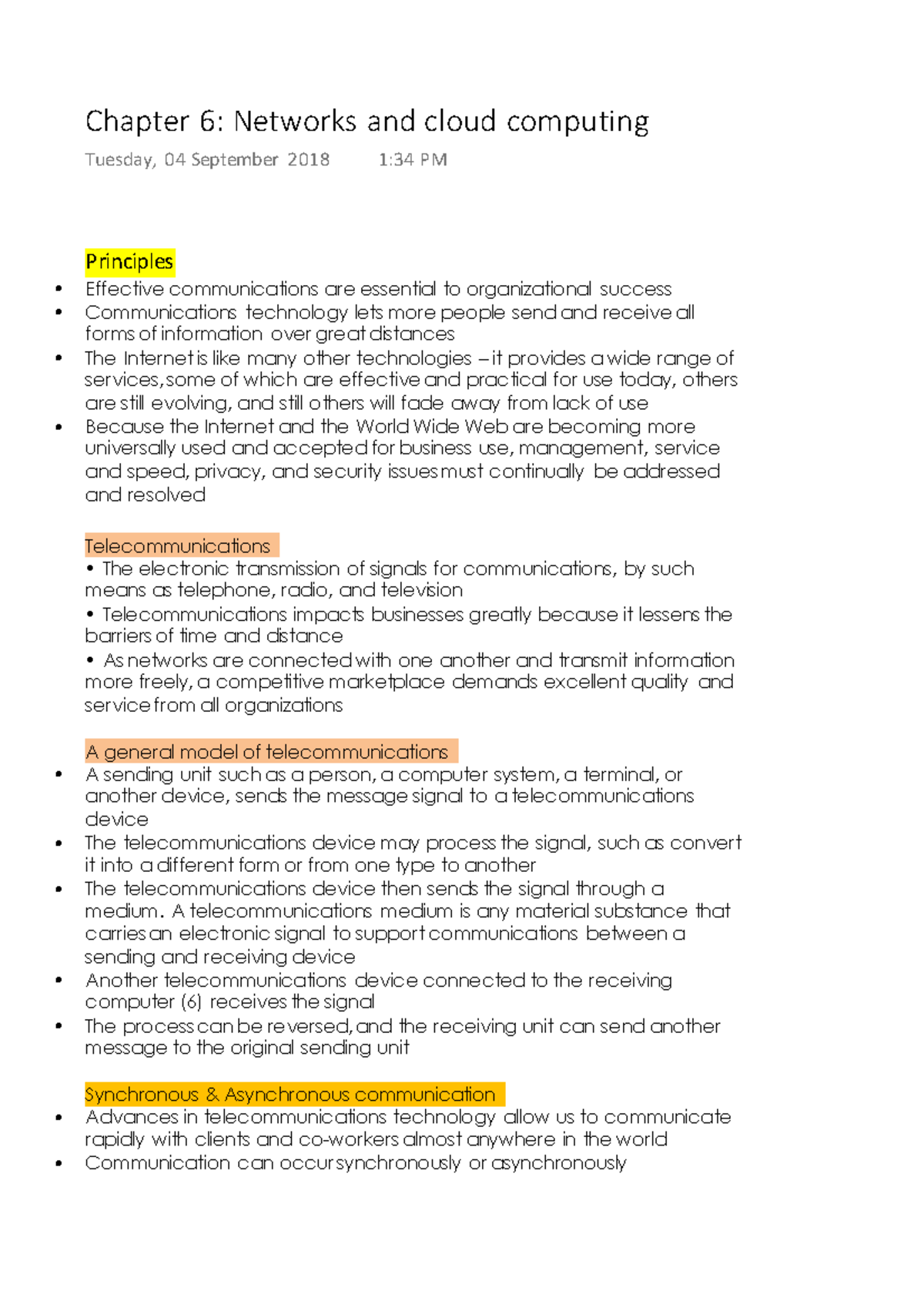 Chapter 6 Networks and cloud computing - Chapter 6: Networks and cloud ...