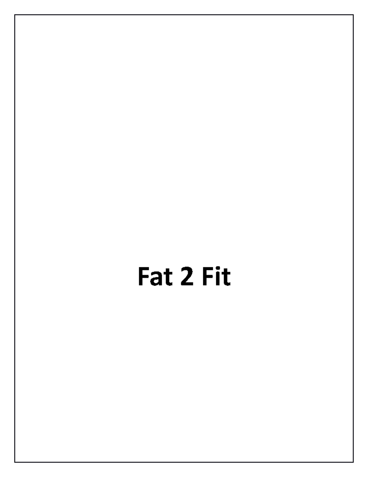 Fat 2 Fit - Main project - Bachelor of Computer Applications - MG ...