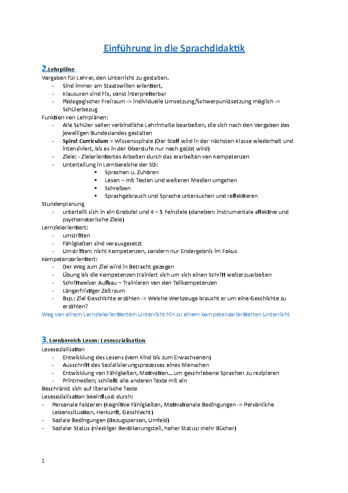 Einführung in die Sprachdidaktik Zsmf Einführung in die