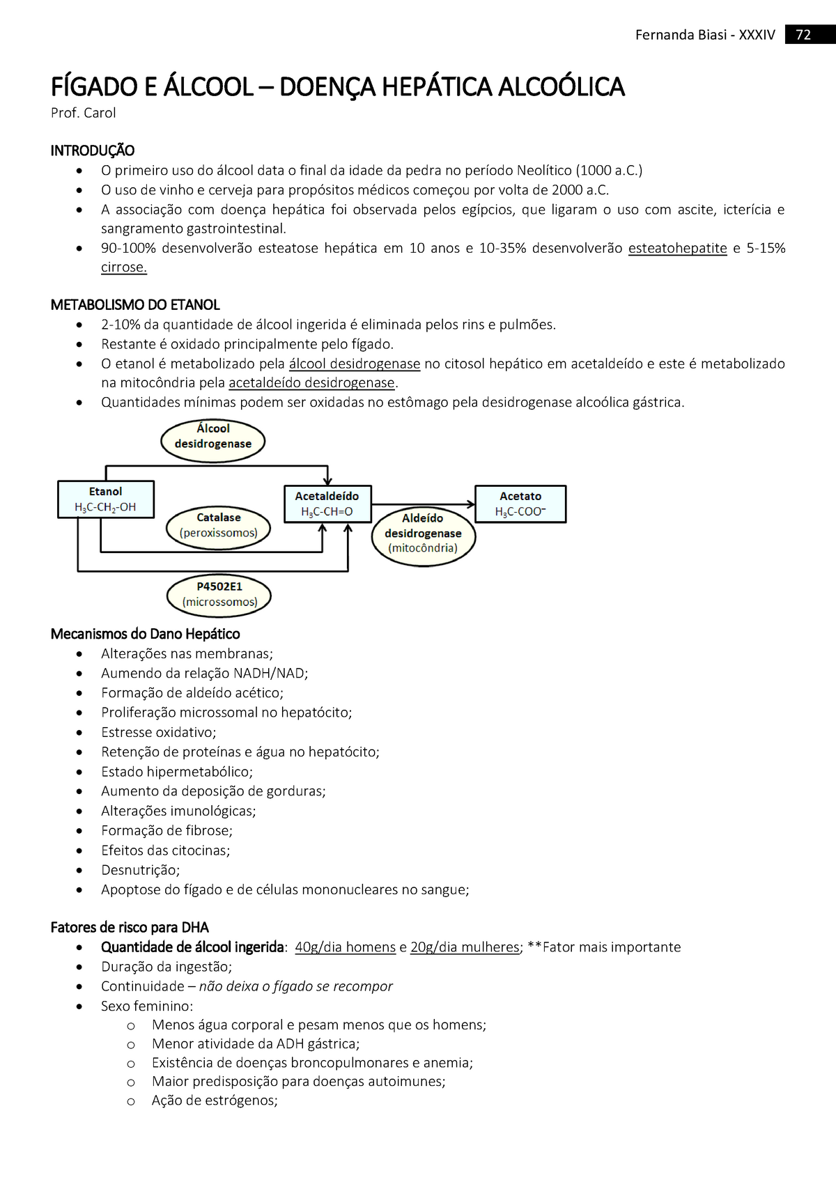 Aula 10 - FÍgado E Álcool – DoenÇa HepÁtica AlcoÓlica - Fernanda Biasi ...