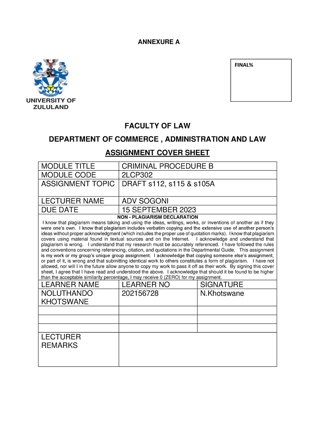 assignment worksheet 10.3 criminal procedures