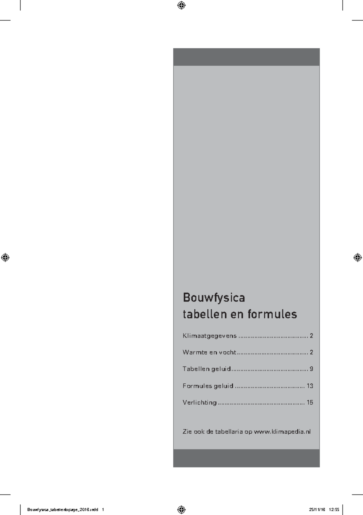 Bouwfysica 8edruk tabellenbijlage Bouwfysica tabellen en formules