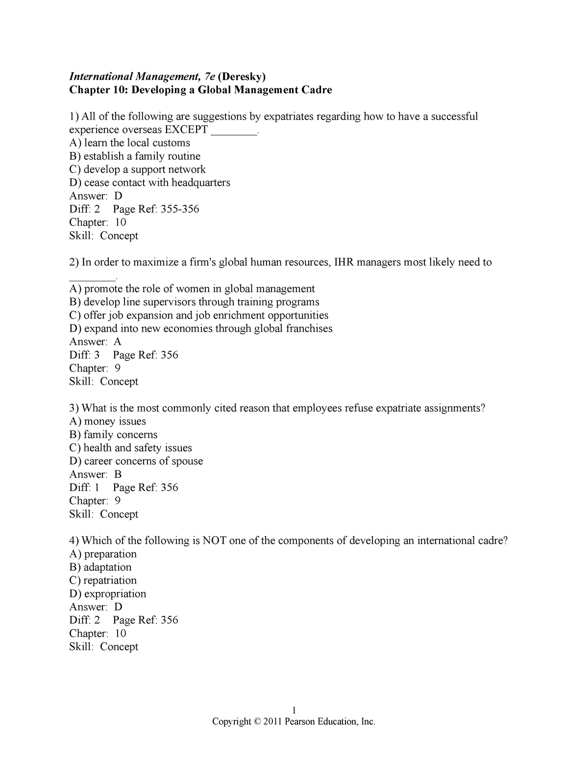 Chapter+10 - Cross Culture Management Test Bank - International ...