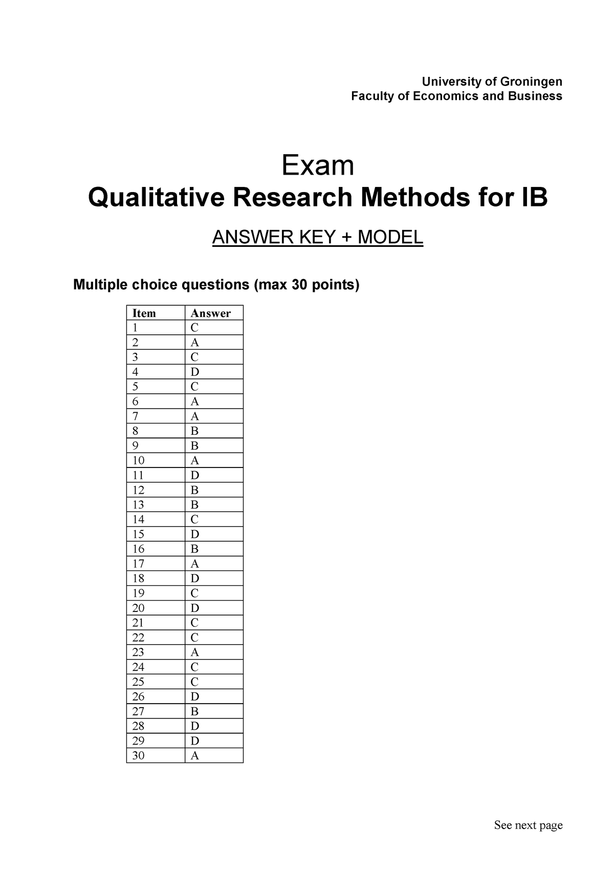 qualitative research methods exam questions