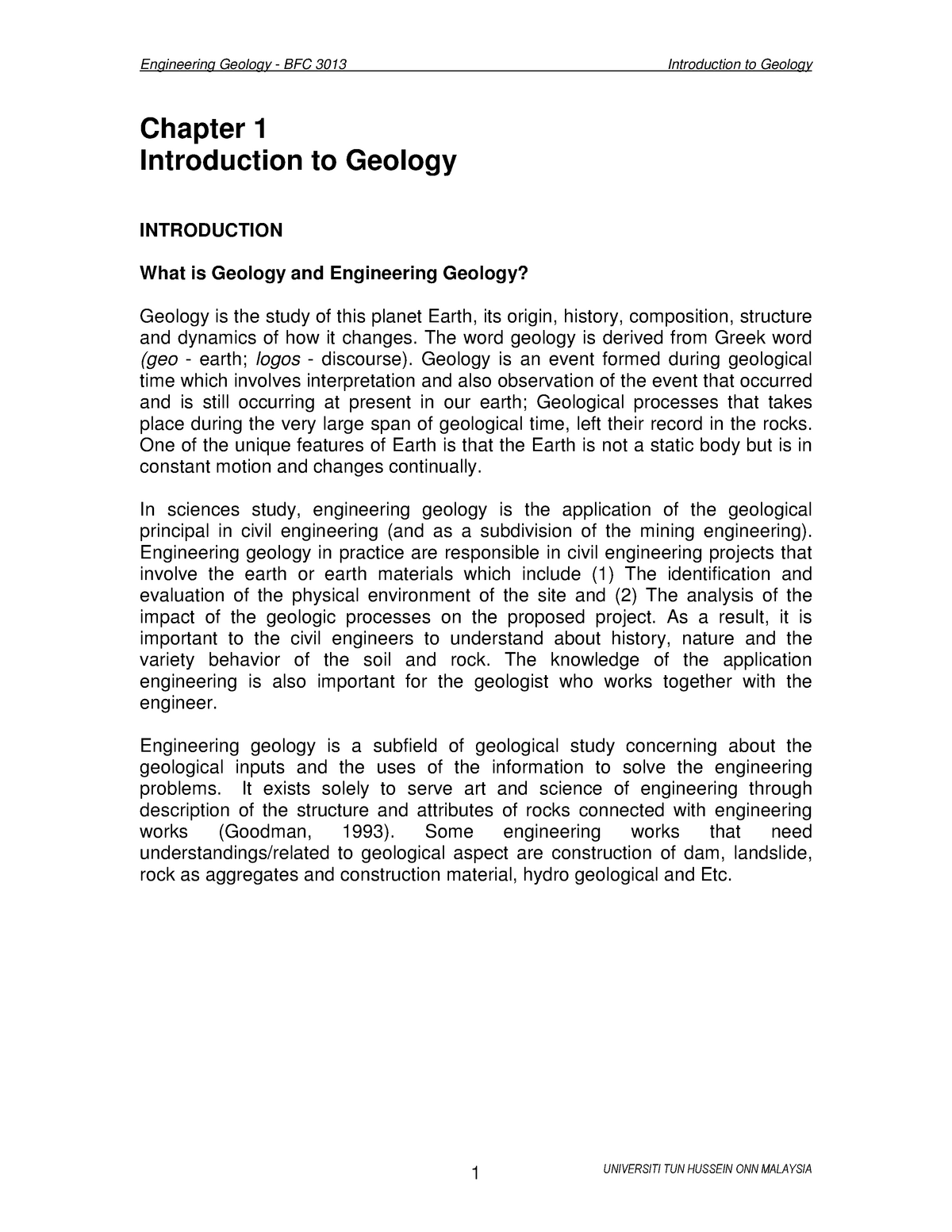 Chapter 1 - Introduction To Geology - Chapter 1 Introduction To Geology ...