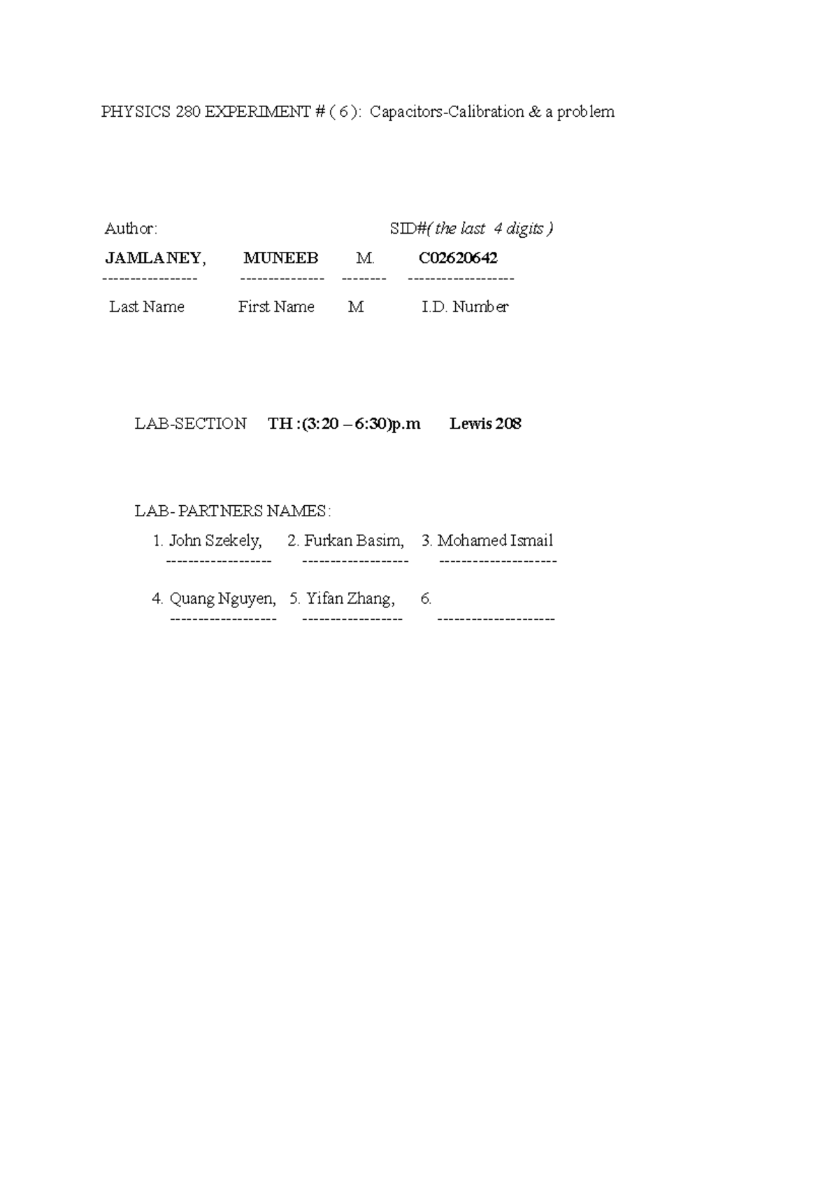 lab report physics matriculation experiment 1 capacitor