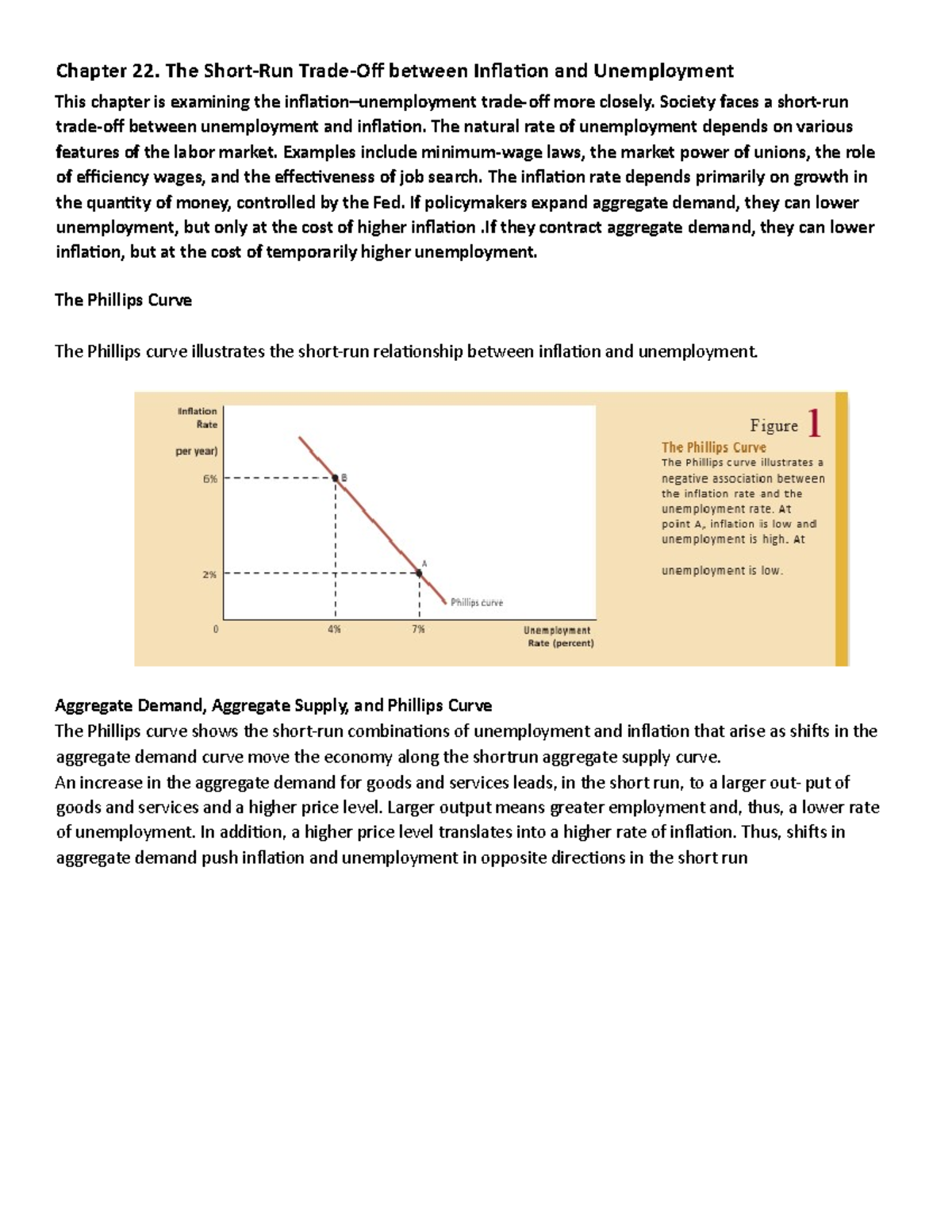 Chapter 22 - Summary Principles Of Macroeconomics - Chapter 22. The ...