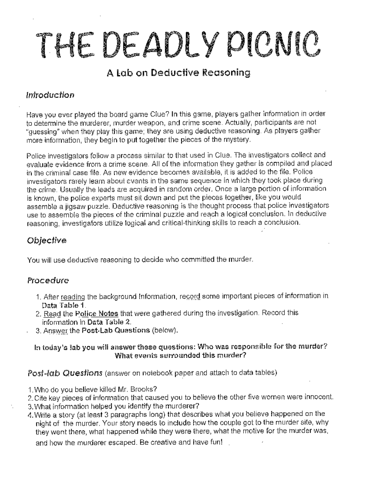 Deadly+Picnic Studocu