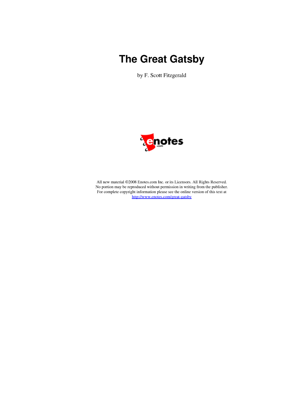 Great Gatsby Study Guide - The Great Gatsby By F. Scott Fitzgerald All ...