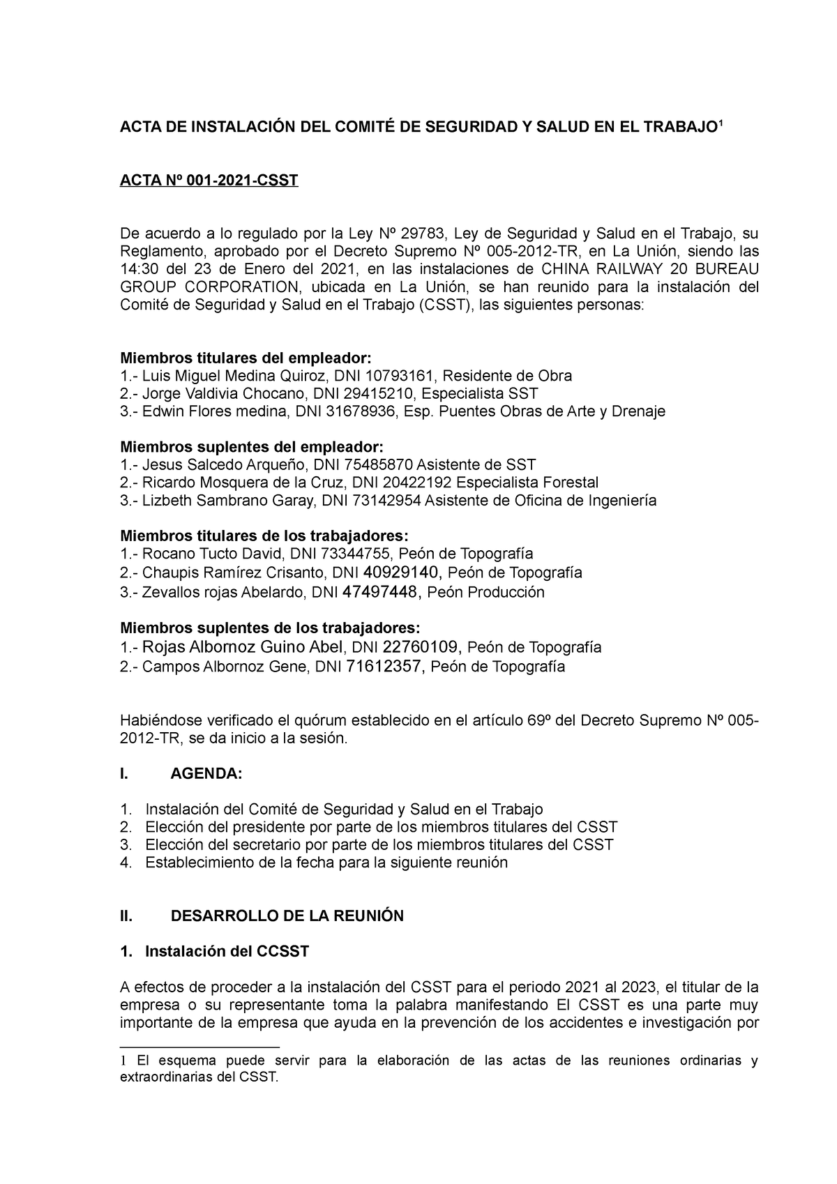 9 Acta Instalacion Comite Cr20 Acta De InstalaciÓn Del ComitÉ De