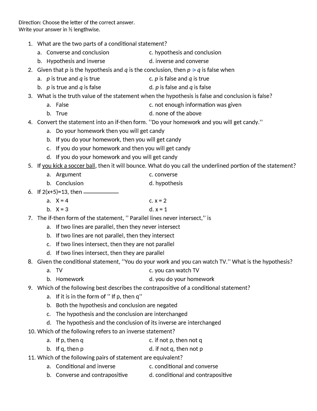 QUIZ 1 Grade 8 - module - Direction: Choose the letter of the correct ...